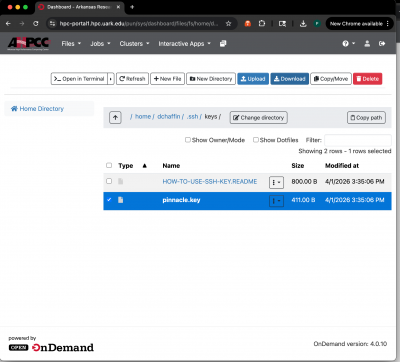 SSH key download